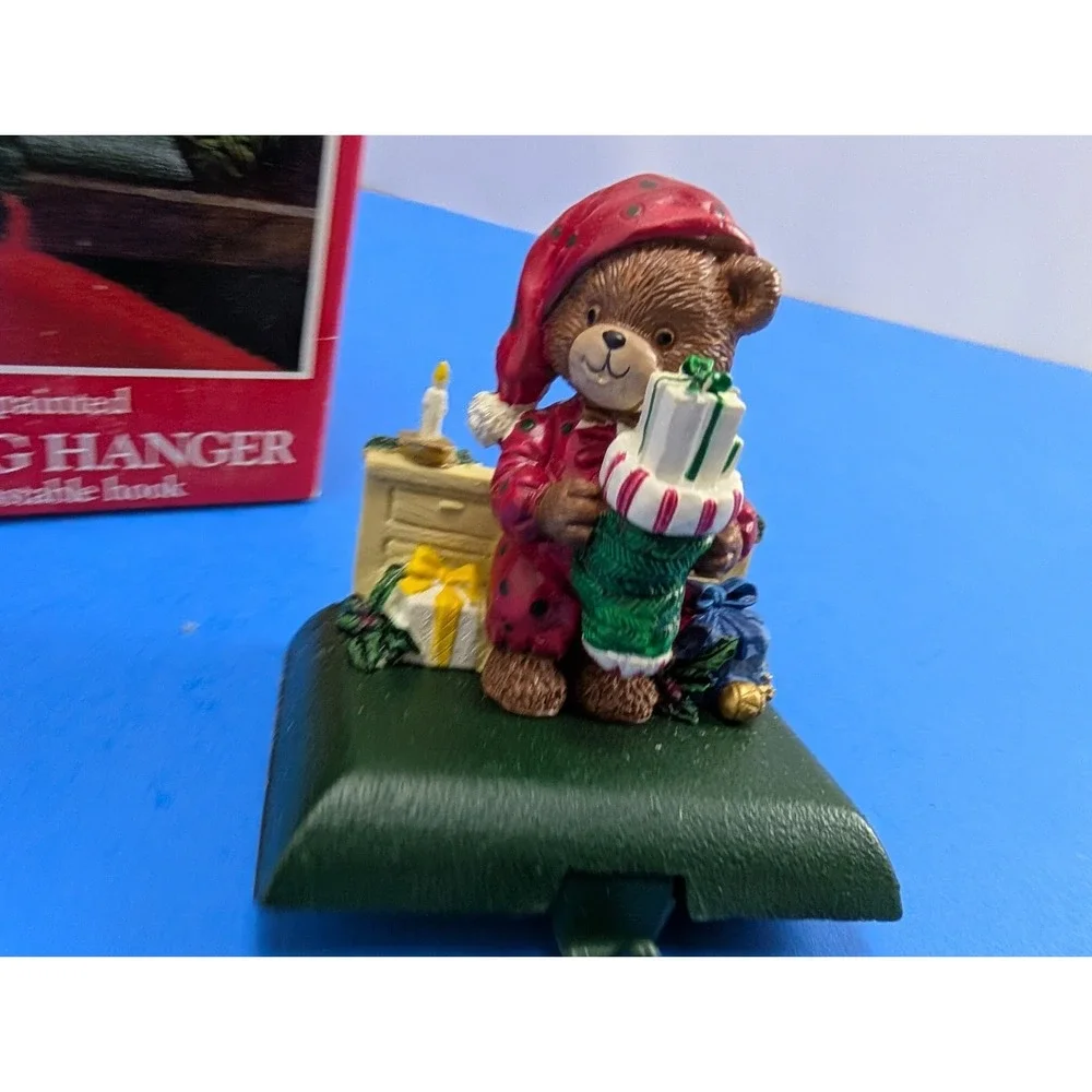 Potpourri Press Vintage Nightcap Teddy Bear Stocking Hanger